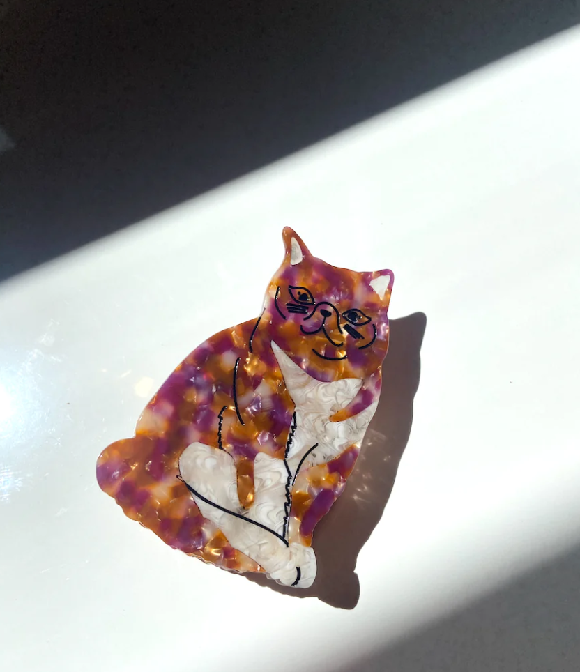 EXOTIC TABBY CAT CLAW HAIR CLIP