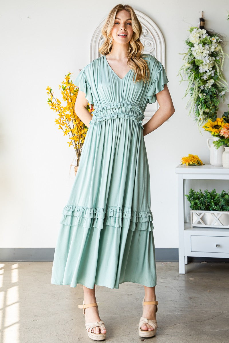 LEAH RUFFLED DRESS
