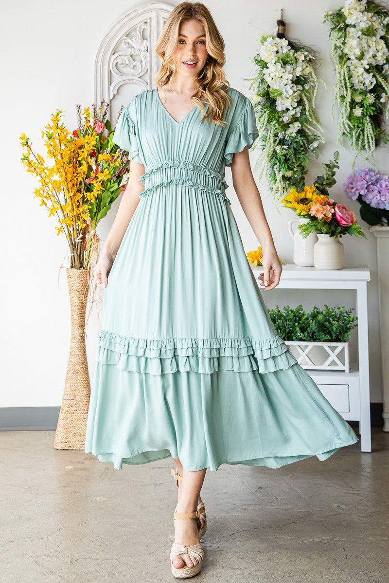 LEAH RUFFLED DRESS