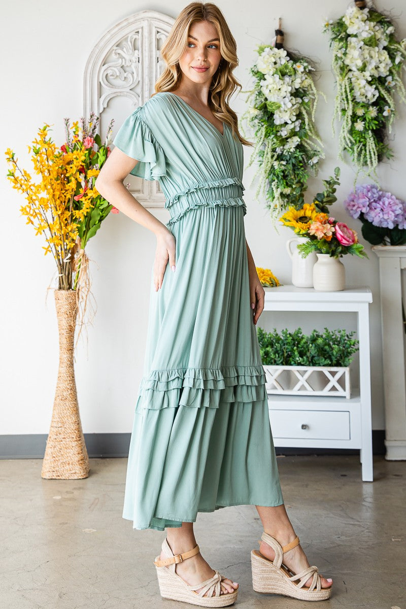 LEAH RUFFLED DRESS