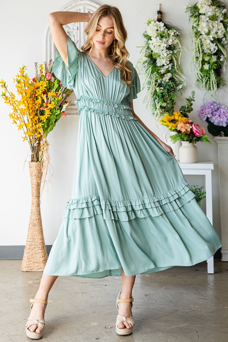 LEAH RUFFLED DRESS