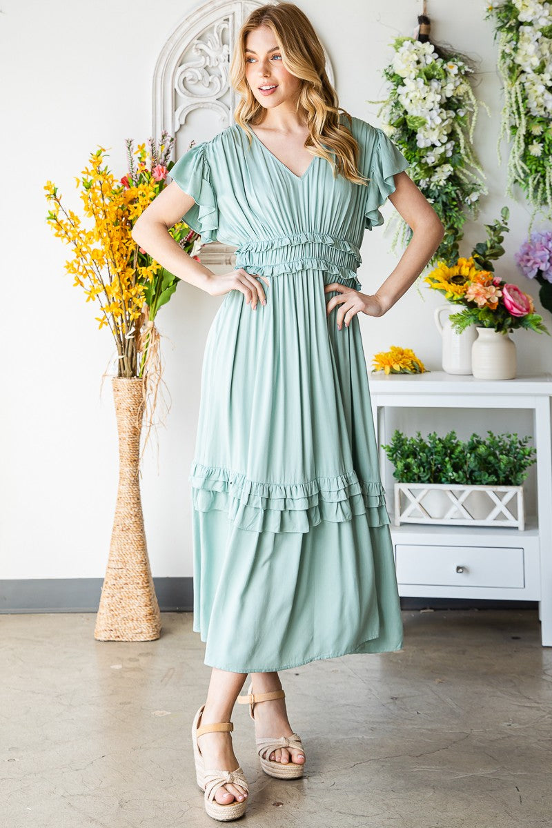 LEAH RUFFLED DRESS