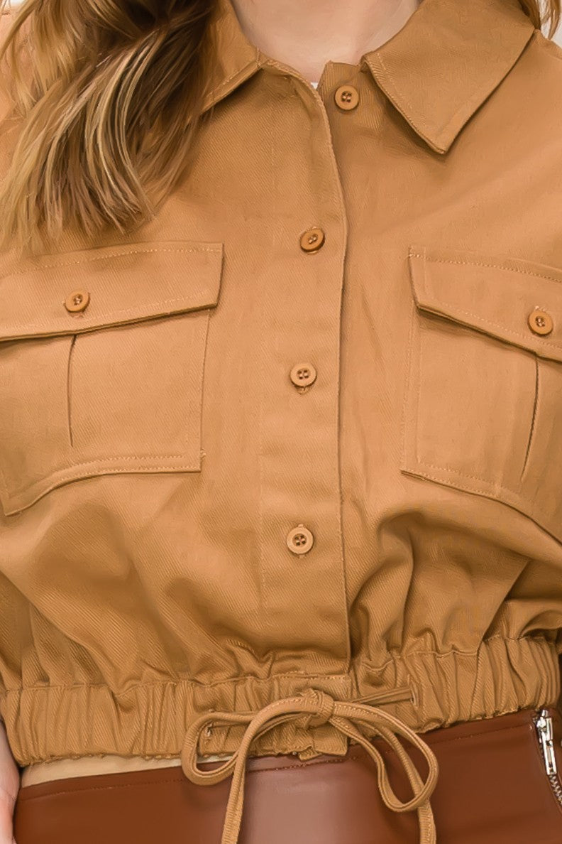DESTINY CROPPED JACKET in CAMEL