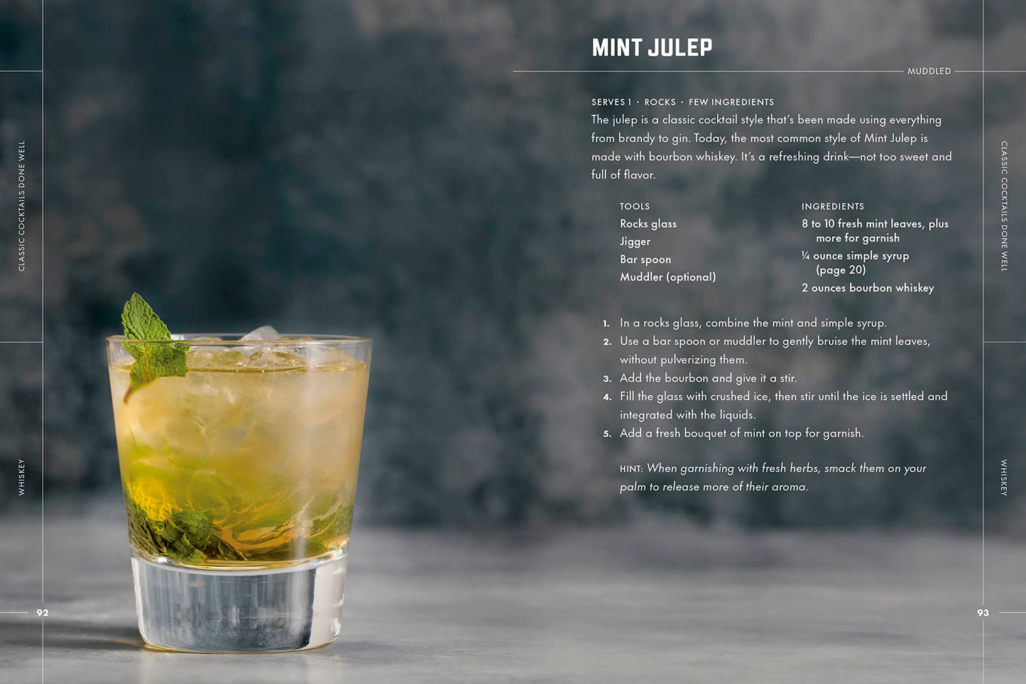 CLASSIC COCKTAILS DONE WELL BOOK
