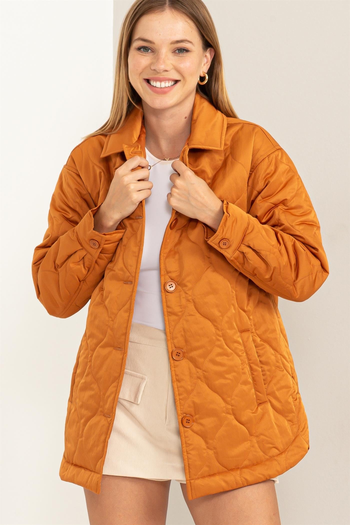 QUILTED PUFFER in ORANGE
