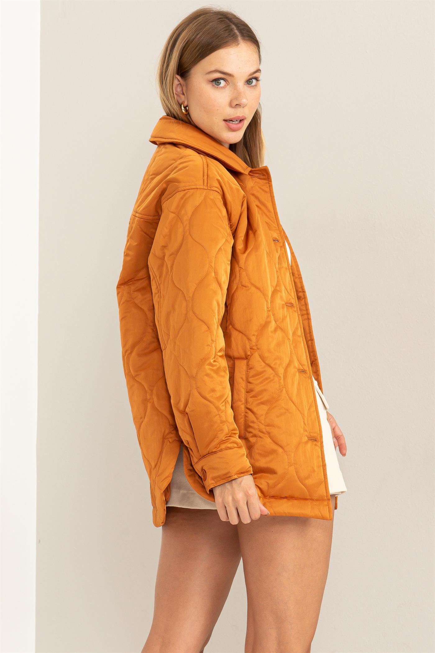 QUILTED PUFFER in ORANGE