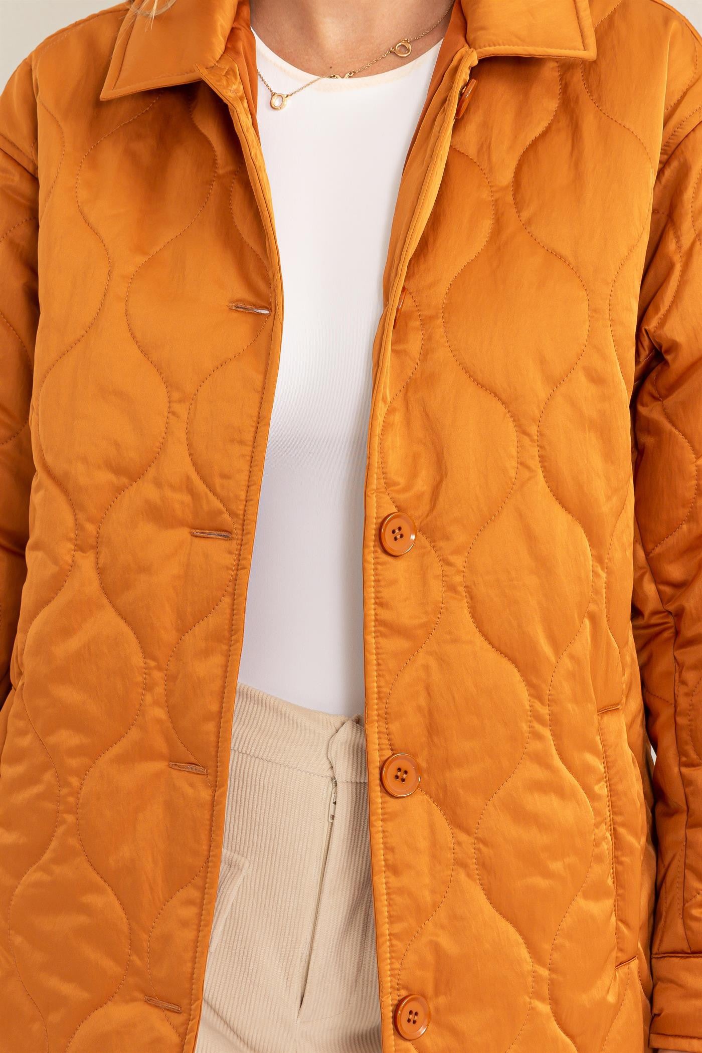 QUILTED PUFFER in ORANGE