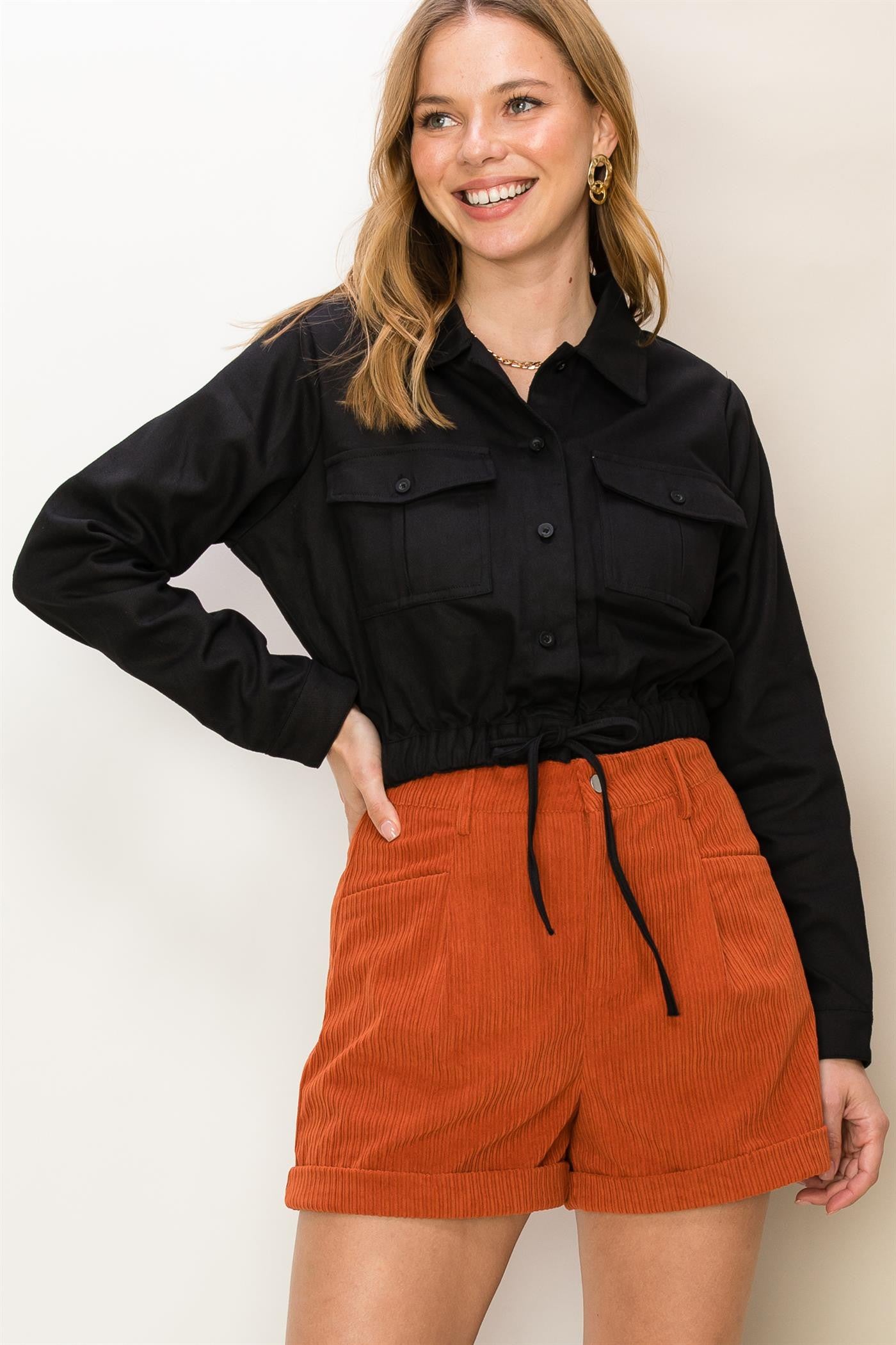 DESTINY CROPPED JACKET in BLK