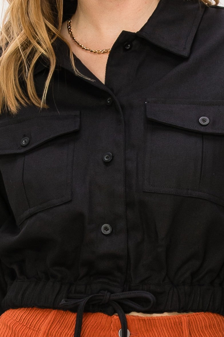 DESTINY CROPPED JACKET in BLK
