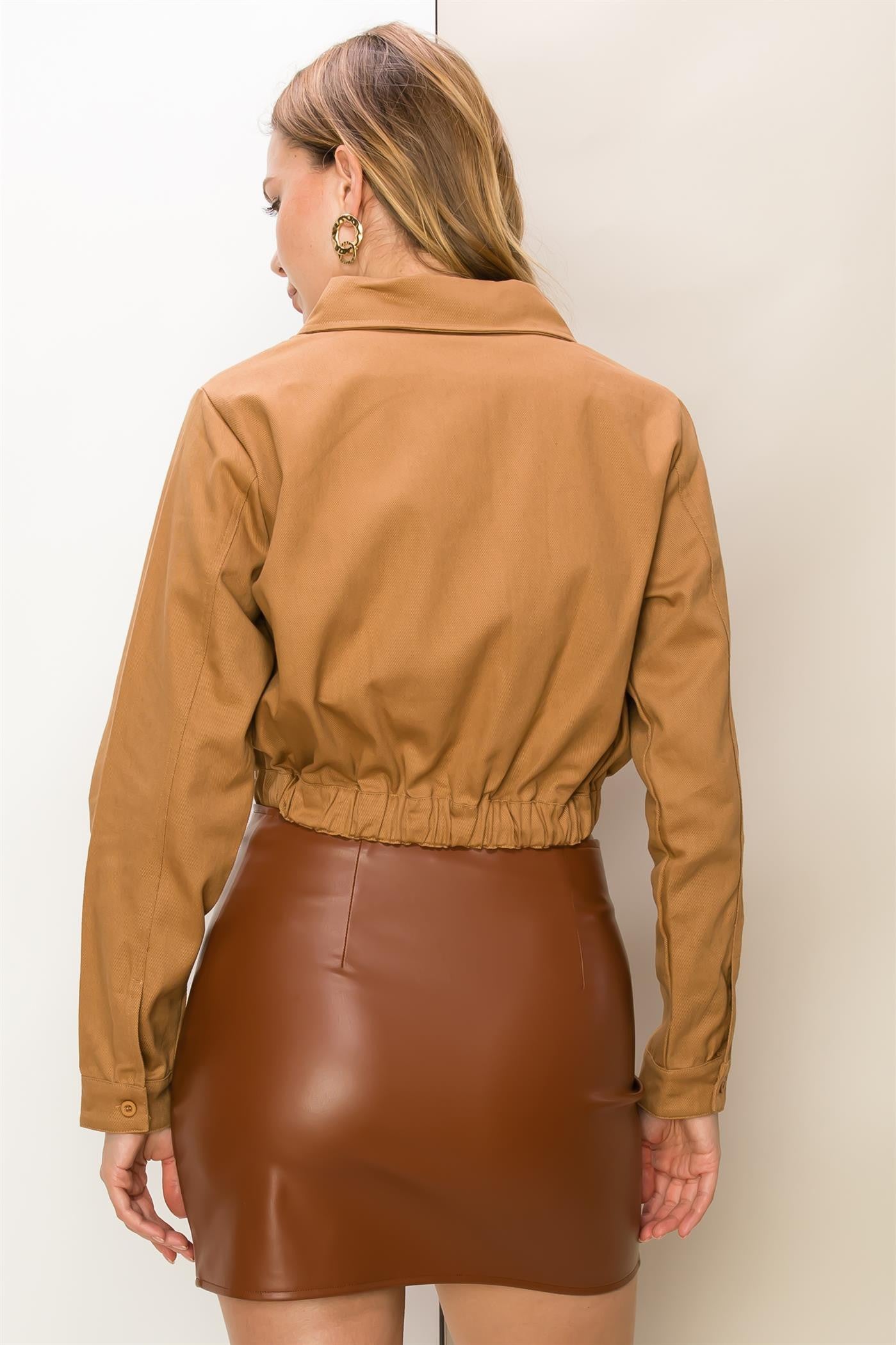 DESTINY CROPPED JACKET in CAMEL