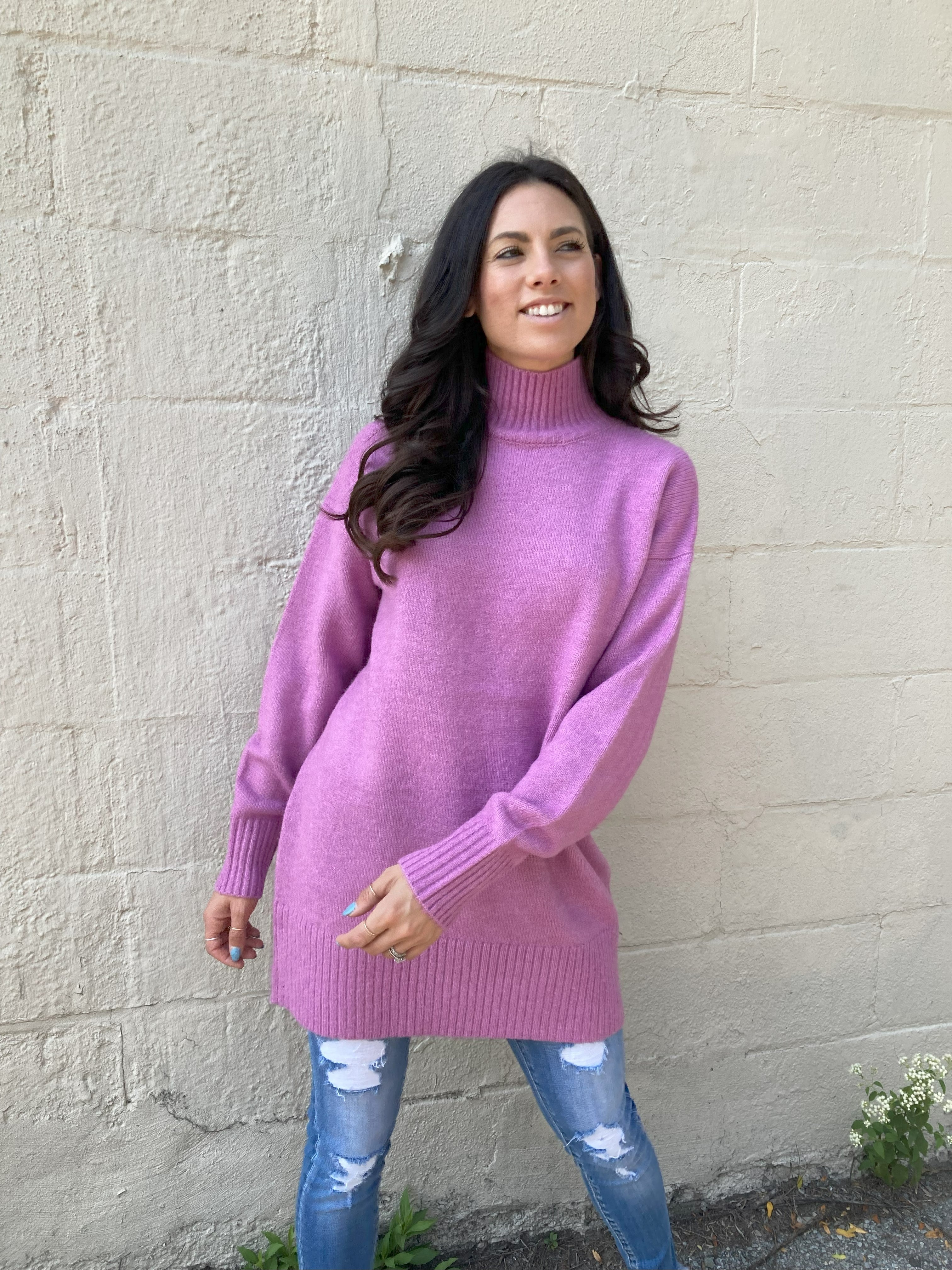 Light purple store turtleneck sweater